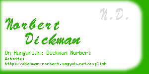 norbert dickman business card